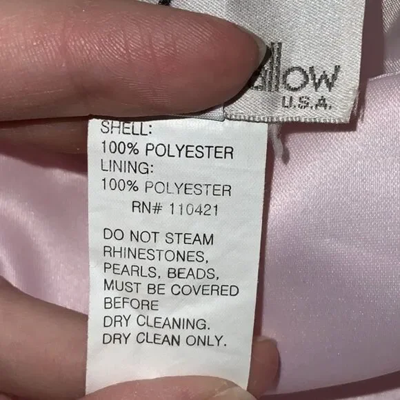 Pink Satin Flower Girl Dress Girls 8 Rhinestone Lace Up Formal Wedding Easter - Picture 9 of 12